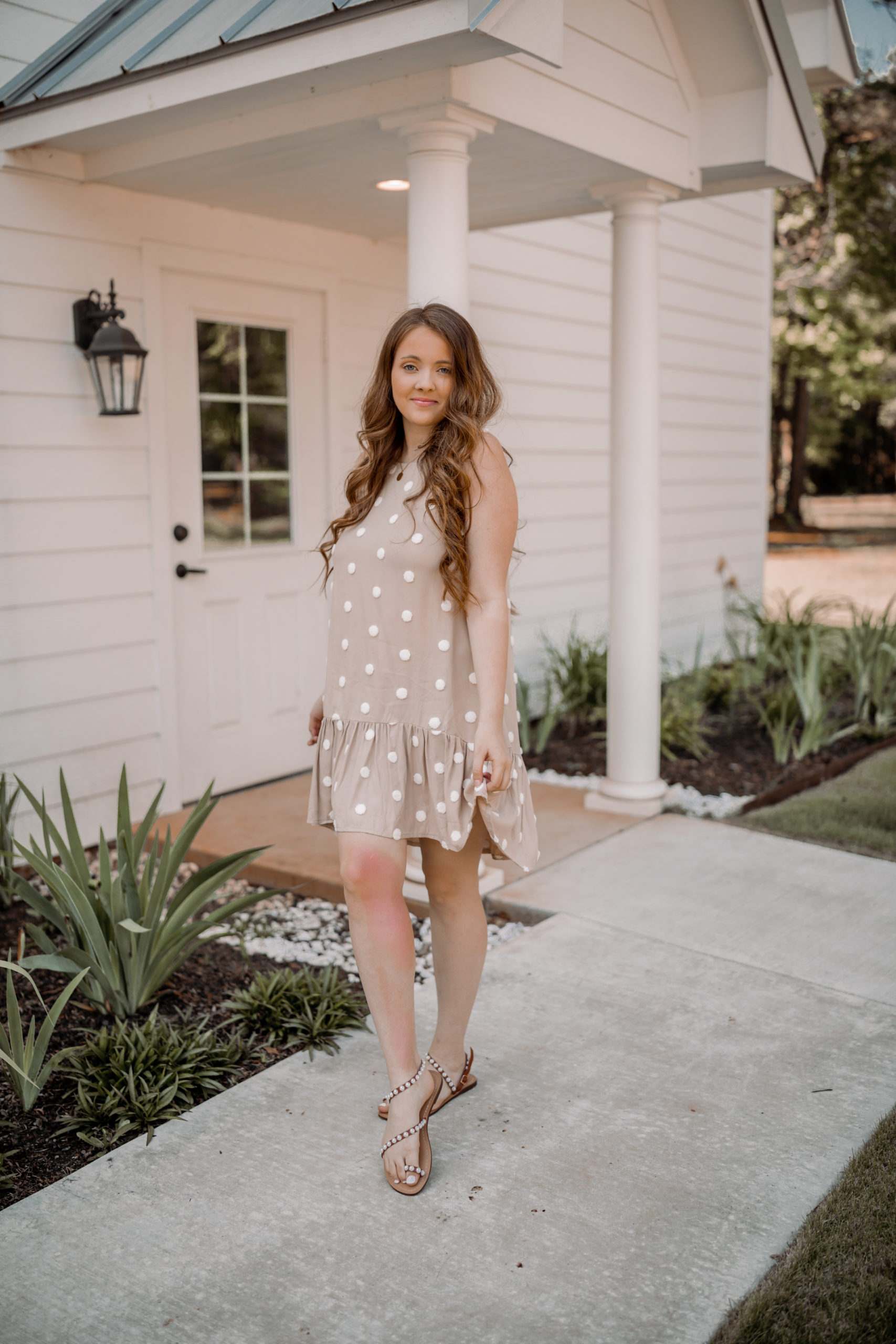 Textured Polka Dot Dress