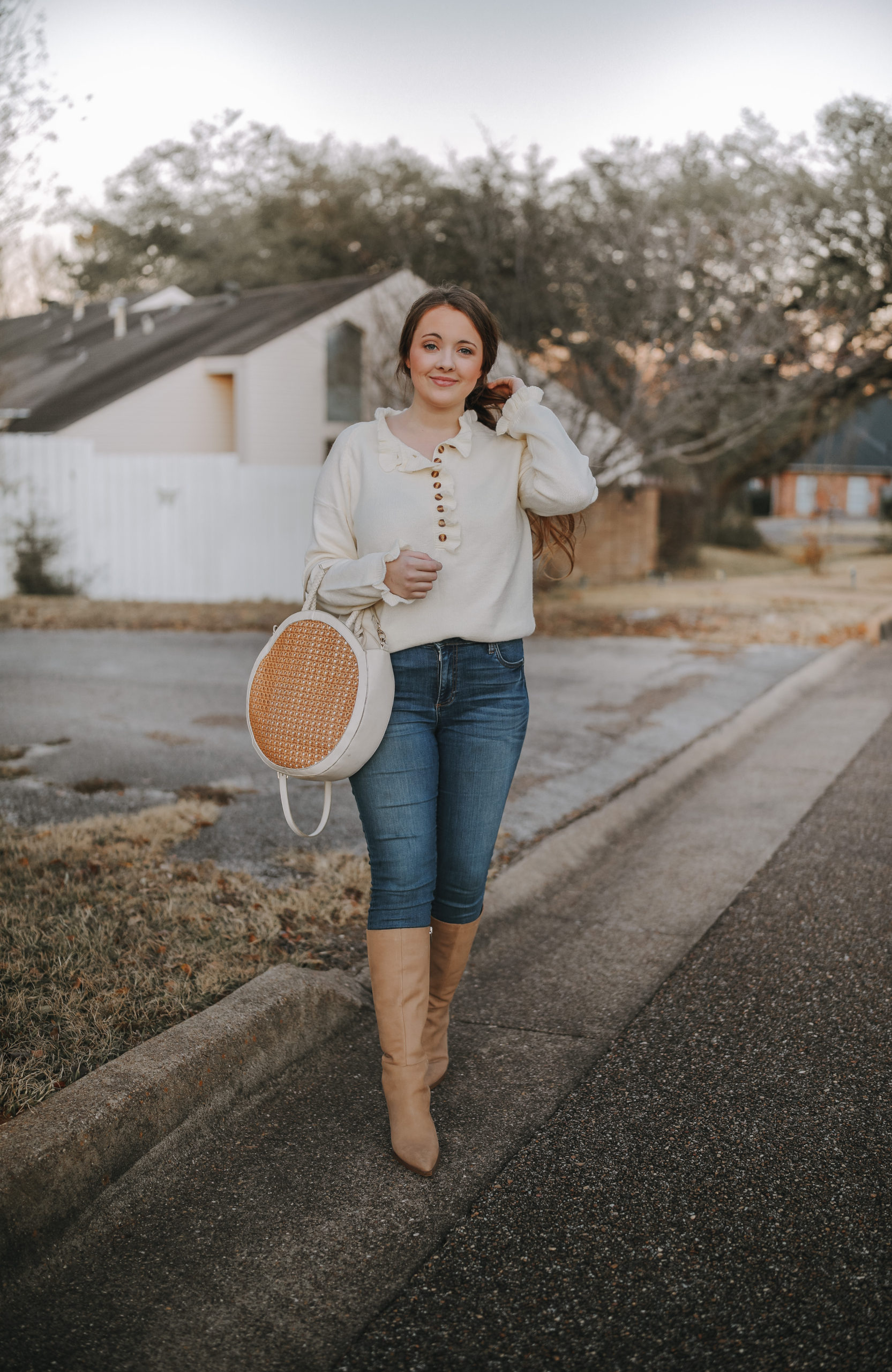 Styling The Most Feminine Ruffle Sweater For Winter