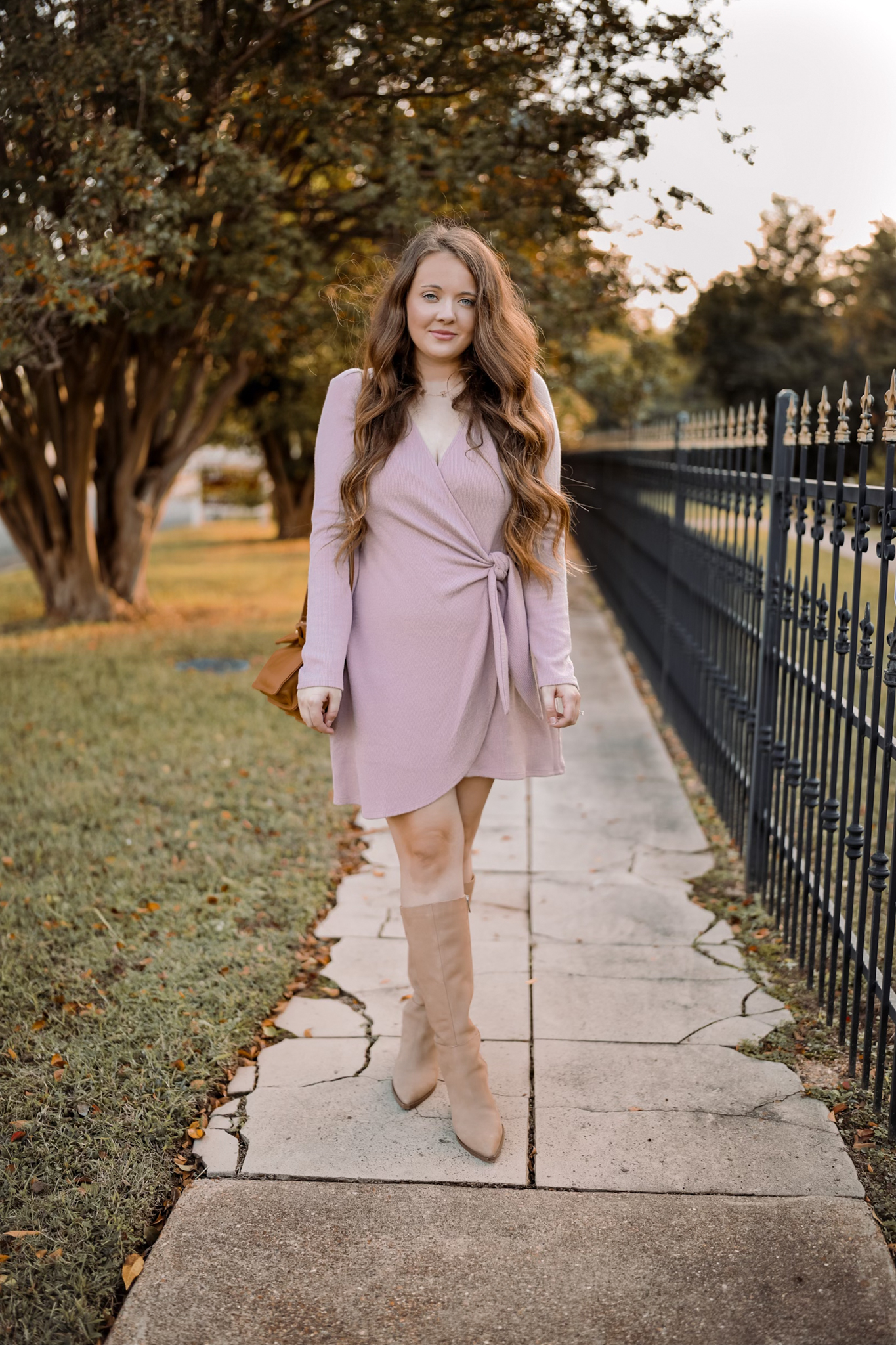 Figure Flattering Wrap Dress For Fall